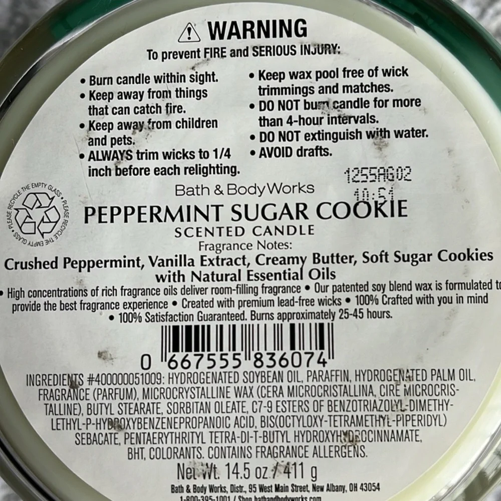 Bath & Body Works Peppermint Sugar Cookie Candle
